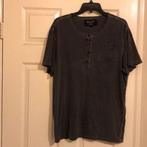 Distressed Grey kill city button up tee